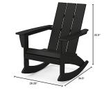 Polywood Modern Adirondack Rocking Chair - Black