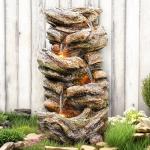 32" Outdoor Rock Water Fountain with LED Lights