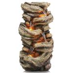 32" Outdoor Rock Water Fountain with LED Lights