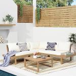 Soleil Jardin 4-Piece Acacia Wood Outdoor Sectional Set