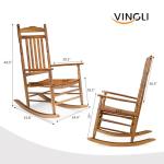 VINGLI 2-Piece Outdoor Wood Rocking Chair Set