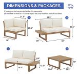 Soleil Jardin 4-Piece Acacia Wood Outdoor Sectional Set