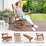 VINGLI 2-Piece Outdoor Wood Rocking Chair Set