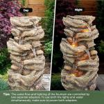 32" Outdoor Rock Water Fountain with LED Lights