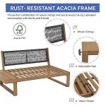 Soleil Jardin 4-Piece Acacia Wood Outdoor Sectional Set