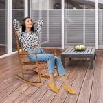 VINGLI 2-Piece Outdoor Wood Rocking Chair Set