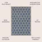 Navy/Gray Moroccan Trellis 8x10 Area Rug