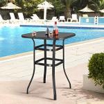 Yaheetech Black High Top Patio Bar Table