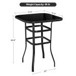 Yaheetech Black High Top Patio Bar Table