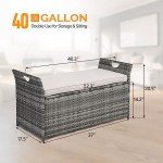 VINGLI 40 Gallon Outdoor Storage Bench with Cushion
