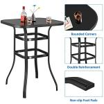 Yaheetech Black High Top Patio Bar Table