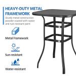 Yaheetech Black High Top Patio Bar Table