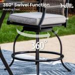 PHI VILLA 24" Outdoor Swivel Bar Stools Set of 2