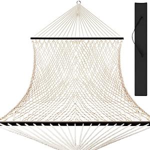 2-Person Outdoor Woven Cotton Hammock, Carrying Case