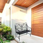 HLC Heavy-Duty Cast Iron Garden Bench with Armrests