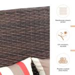 Sunsitt Brown Wicker Loveseat with Beige Cushions