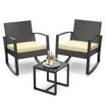 3-Piece Outdoor Rocking Bistro Set with Table
