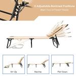 Folding Beach Lounge Chair with Adjustable Backrest