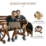 Rustic Wooden Wheel Bench for Outdoors, 41
