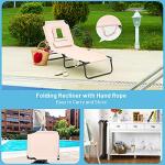 Folding Beach Lounge Chair with Adjustable Backrest