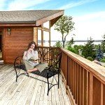 HLC Heavy-Duty Cast Iron Garden Bench with Armrests