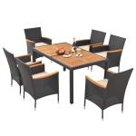 7-Piece Outdoor Dining Set with Umbrella Hole