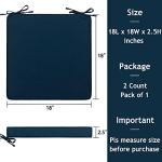 Waterproof 18" Square Corner Seat Cushions - 2 Pack