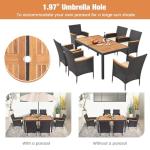 7-Piece Outdoor Dining Set with Umbrella Hole