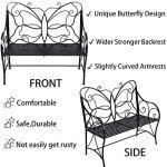 HLC Heavy-Duty Cast Iron Garden Bench with Armrests