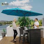 Outsunny 15ft Double-Sided Patio Umbrella with Crank