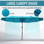 Outsunny 15ft Double-Sided Patio Umbrella with Crank