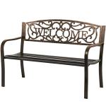 50" Steel Frame Patio Garden Bench