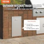 VEVOR Outdoor Kitchen Pull Out Trash Drawer