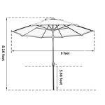 Sunnyglade 9' Red Patio Umbrella with 8 Ribs