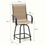 Devoko Outdoor Bar Stool Set of 2 Swivel Chairs