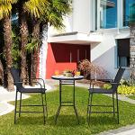 Tangkula 3-Piece Outdoor Bar Set with Stools