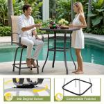 Devoko Outdoor Bar Stool Set of 2 Swivel Chairs