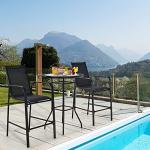 Tangkula 3-Piece Outdoor Bar Set with Stools