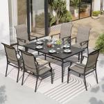 7 Piece Black Patio Dining Set for 6
