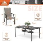 7 Piece Black Patio Dining Set for 6