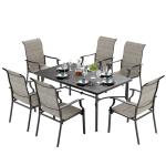 7 Piece Black Patio Dining Set for 6