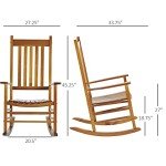 Outsunny Wooden Outdoor Rocking Chair for Patios