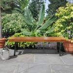 VINGLI Rustic Wood Outdoor Dining Bench 63in