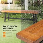 VINGLI Rustic Wood Outdoor Dining Bench 63in