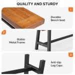 VINGLI Rustic Wood Outdoor Dining Bench 63in