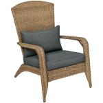 Outsunny Gray Wicker Adirondack Fire Pit Chair