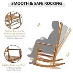 Outsunny Wooden Outdoor Rocking Chair for Patios
