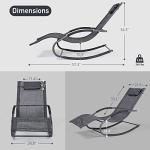 Dark Grey Outdoor Chaise Lounge Chair with Pillow