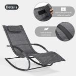 Dark Grey Outdoor Chaise Lounge Chair with Pillow
