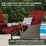 Hanover Ventura Brown Wicker Outdoor Recliner Chair